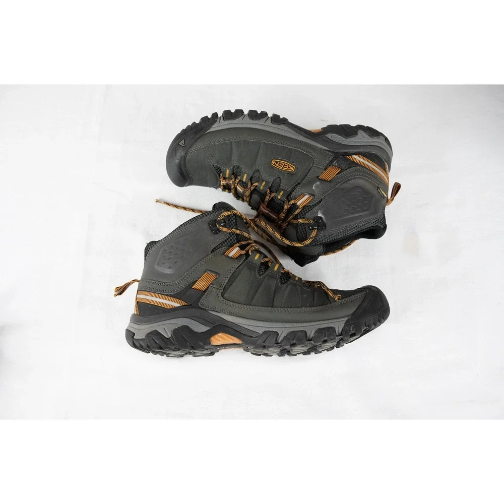 Keen Targhee EXP Mid Hiking Boots Mens 10 Grey Orange Excellent Waterproof Trail